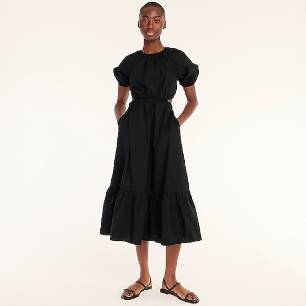 Side-cutout cotton poplin dress